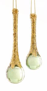 Lysgrønne Glassdråper - 2Pk