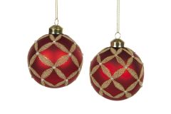 Røde Glasskuler 4 Pk
