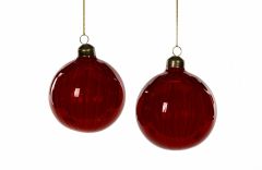 Dyprøde Glasskuler - 4 Pk