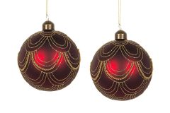 Mørkrøde Glasskuler 2 Pk
