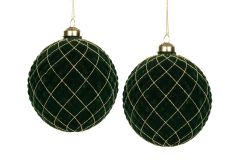 Dypgrønn Fløyelskule - 2Pk