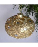 Oval Gullfarget Glasskule - 3Pk