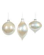Store Elegante Perlemorshvite Julekuler 3Pk