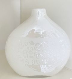 Hvit Flaskevase Med Mønster