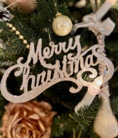 Merry Christmas Med Champange Glitter 